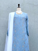 Load image into Gallery viewer, Somber Midnight Grey Long Kurta