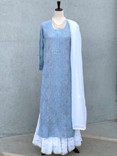 Load image into Gallery viewer, Somber Midnight Grey Long Kurta