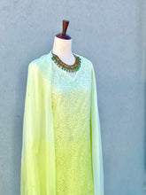 Load image into Gallery viewer, Aviva Green Ombre Gharara Set