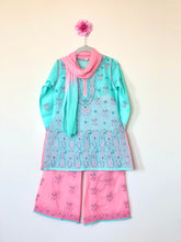Load image into Gallery viewer, Kids Palazzo Set in Blue & Pink