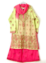 Load image into Gallery viewer, Kids Palazzo Set in Green & Pink