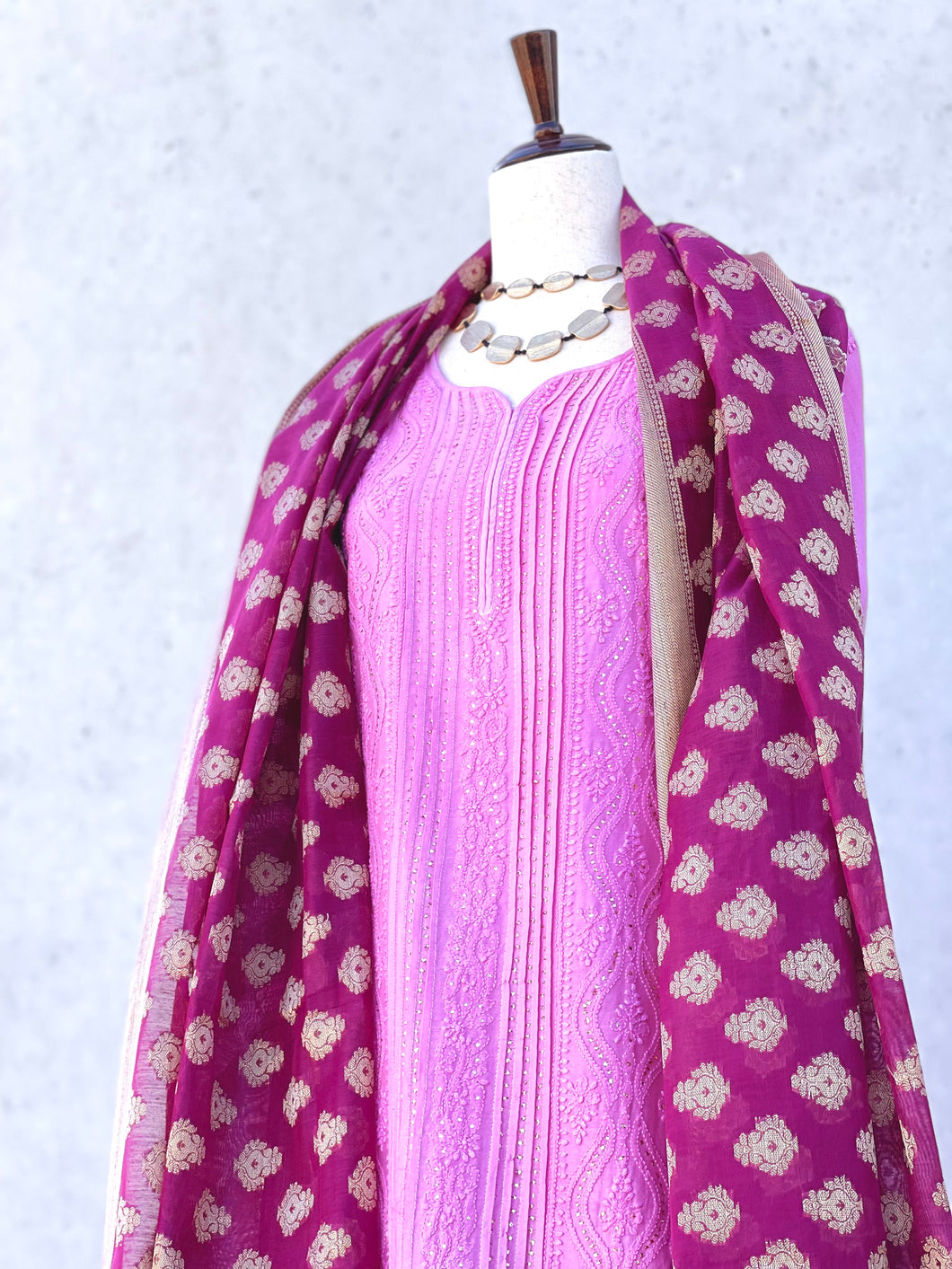 Parima Orchid Pink Kurta set in Chanderi